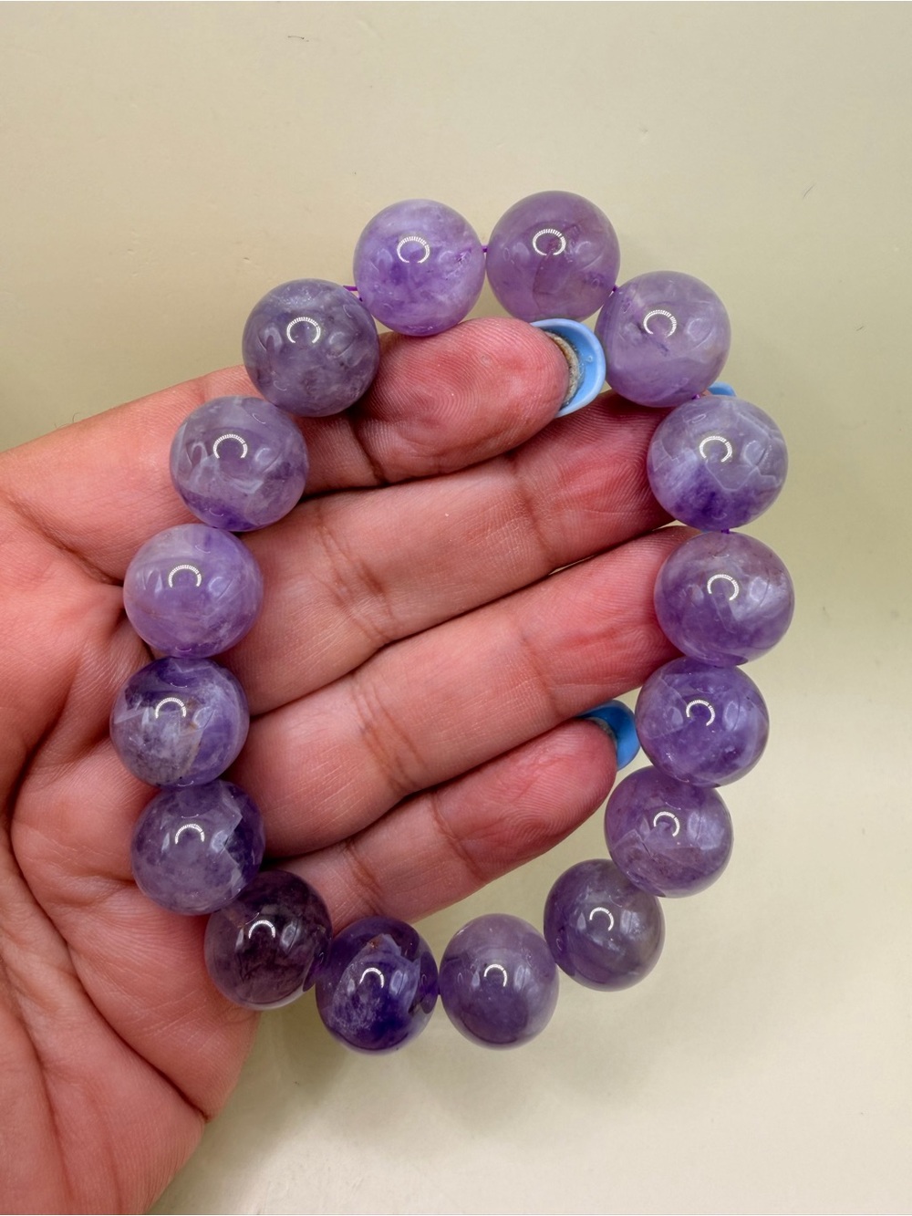 Amethyst Beaded Stretch Bracelet - Purple